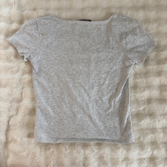 Brandy Melville gray square neck top - Picture 2 of 3